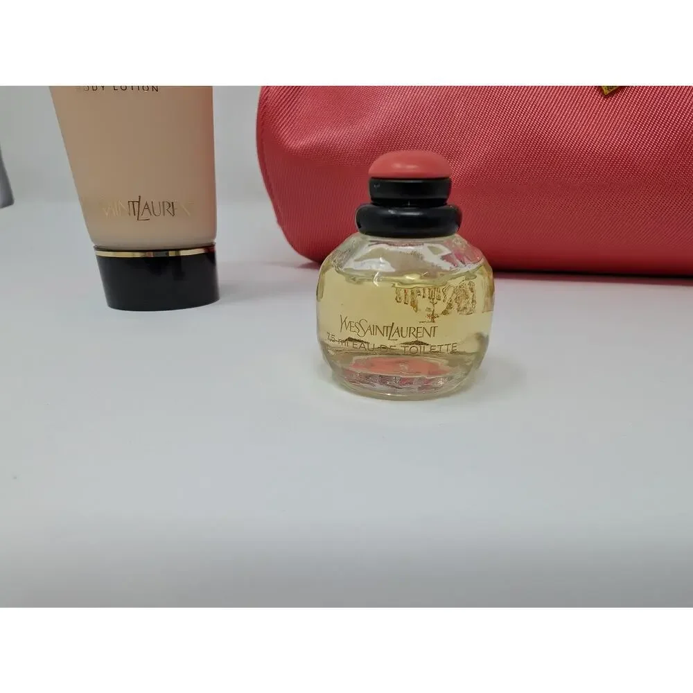 Vintage YSL Yves Saint Laurent Paris Make-Up‎ Pouch Peach Dead-Stock NEW Nylon